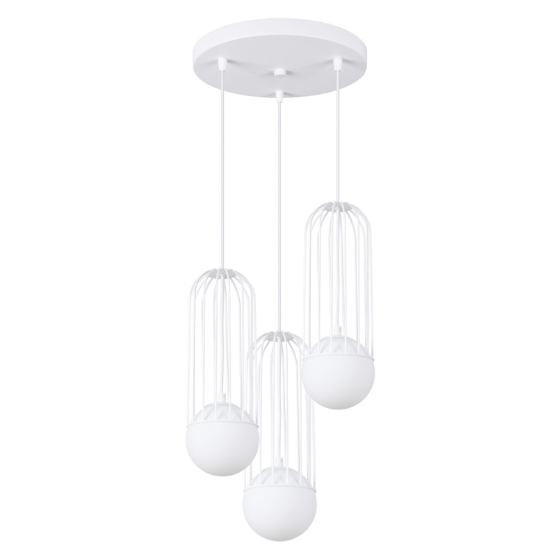 Lampa wisząca Brina Round 3 kule biała Sollux | Sklep z lampami