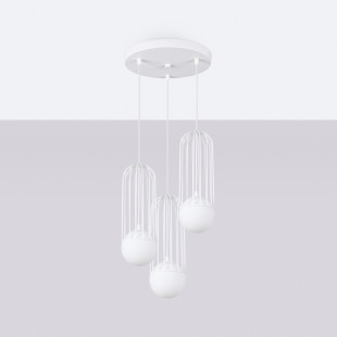 Lampa wisząca Brina Round 3 kule biała Sollux | Sklep z lampami