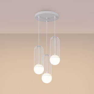 Lampa wisząca Brina Round 3 kule biała Sollux | Sklep z lampami