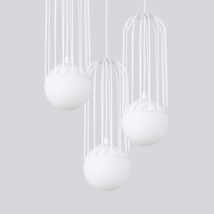Lampa wisząca Brina Round 3 kule biała Sollux | Sklep z lampami
