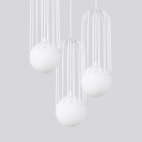 Lampa wisząca Brina Round 3 kule biała Sollux | Sklep z lampami