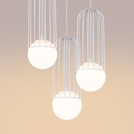 Lampa wisząca Brina Round 3 kule biała Sollux | Sklep z lampami