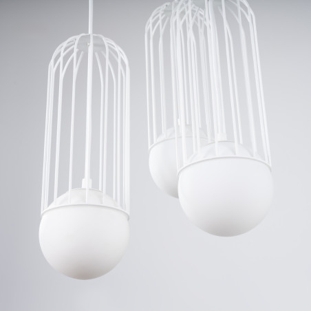 Lampa wisząca Brina Round 3 kule biała Sollux | Sklep z lampami