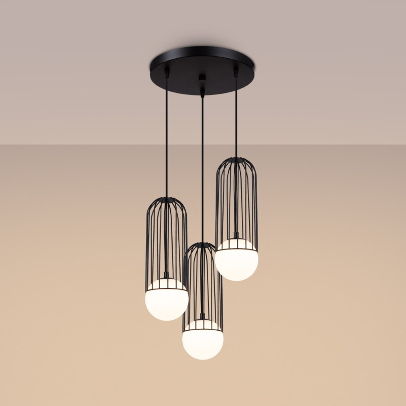Lampa wisząca Brina 3 kule - Sollux | Nowoczesne oświetlenie
