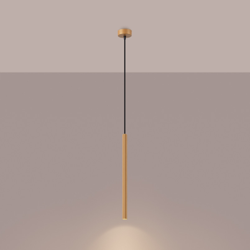 Lampa wisząca Arche złota 8cm - Sollux | Nowoczesne oświetlenie