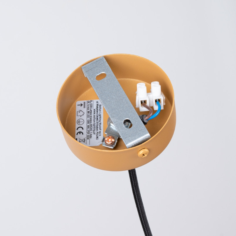 Lampa wisząca Arche złota 8cm - Sollux | Nowoczesne oświetlenie