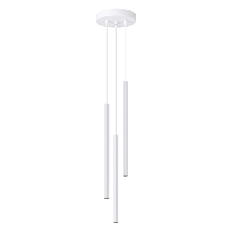 Lampa wisząca Arche biała Sollux - 3 tuby, 20cm - Sklep Sollux