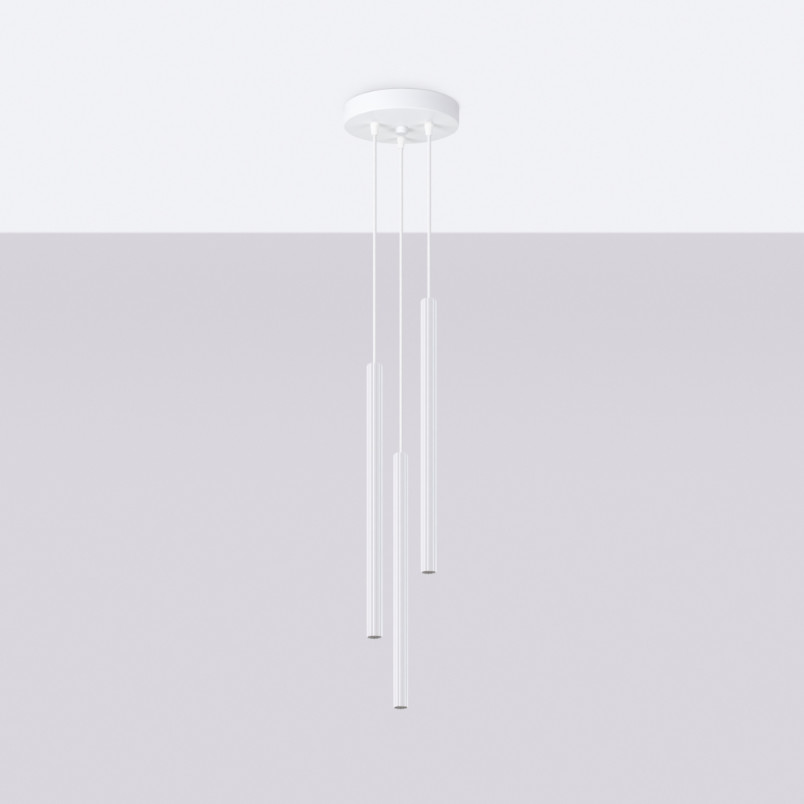 Lampa wisząca Arche biała Sollux - 3 tuby, 20cm - Sklep Sollux