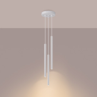 Lampa wisząca Arche biała Sollux - 3 tuby, 20cm - Sklep Sollux