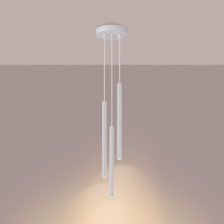 Lampa wisząca Arche biała Sollux - 3 tuby, 20cm - Sklep Sollux