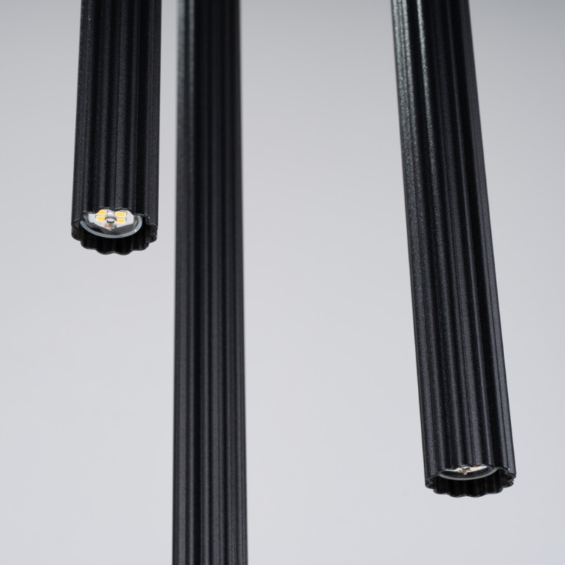 Lampa wisząca Arche 3 tuby czarna Sollux | Nowoczesne oświetlenie