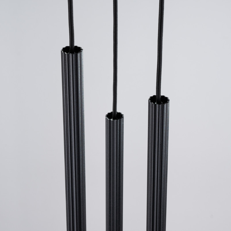 Lampa wisząca Arche 3 tuby czarna Sollux | Nowoczesne oświetlenie