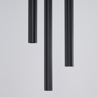 Lampa wisząca Arche 3 tuby czarna Sollux | Nowoczesne oświetlenie