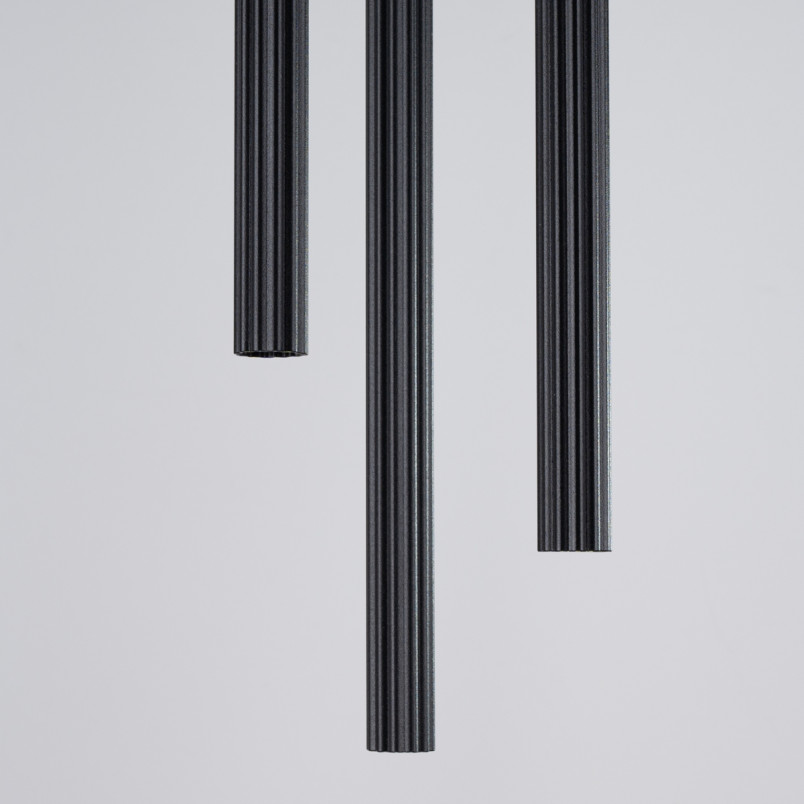 Lampa wisząca Arche 3 tuby czarna Sollux | Nowoczesne oświetlenie