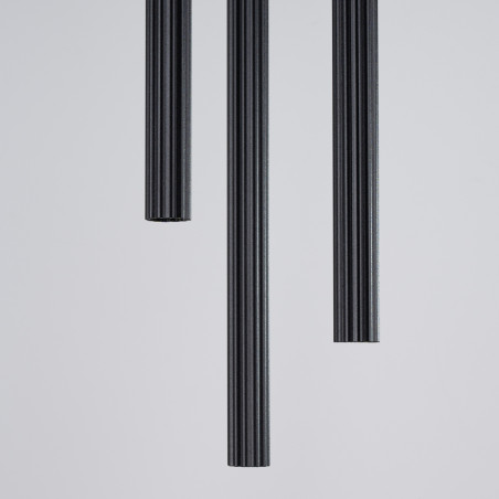 Lampa wisząca Arche 3 tuby czarna Sollux | Nowoczesne oświetlenie