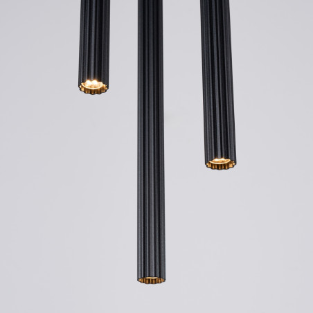 Lampa wisząca Arche 3 tuby czarna Sollux | Nowoczesne oświetlenie
