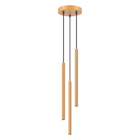 Lampa wisząca Arche - 3 tuby, złota - Sollux | Sklep z lampami