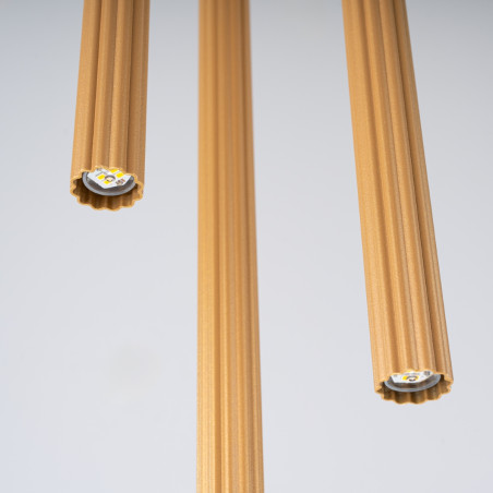 Lampa wisząca Arche - 3 tuby, złota - Sollux | Sklep z lampami