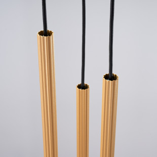 Lampa wisząca Arche - 3 tuby, złota - Sollux | Sklep z lampami