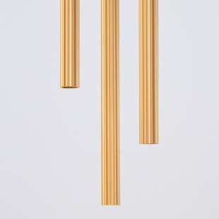 Lampa wisząca Arche - 3 tuby, złota - Sollux | Sklep z lampami