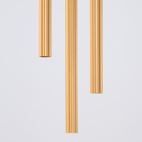 Lampa wisząca Arche - 3 tuby, złota - Sollux | Sklep z lampami