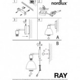 Kinkiet z włącznikiem Ray czarny | Nordlux - Oświetlenie