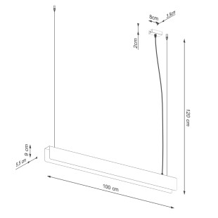 Lampa wisząca Spark 100cm złota Sollux - Elegancki design