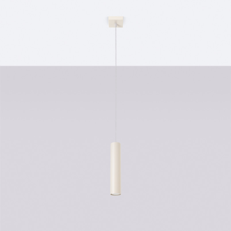 Lampa wisząca Lagos Sollux - Beżowa tuba 8cm | Sklep z lampami
