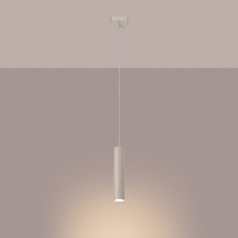 Lampa wisząca Lagos Sollux - Beżowa tuba 8cm | Sklep z lampami