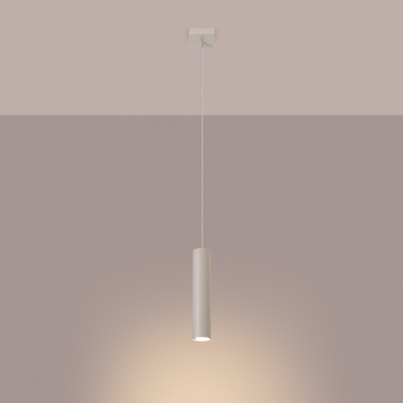 Lampa wisząca Lagos Sollux - Beżowa tuba 8cm | Sklep z lampami