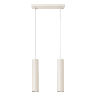 Lampa wisząca Lagos 2 tuby Sollux | Beżowa, nowoczesna