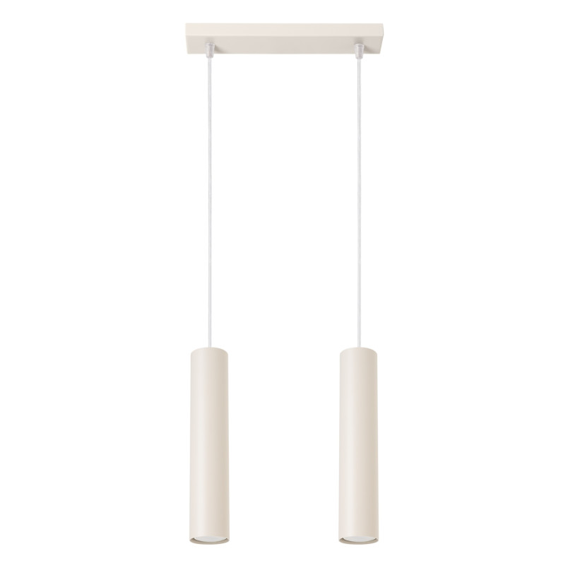 Lampa wisząca Lagos 2 tuby Sollux | Beżowa, nowoczesna