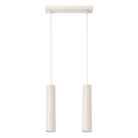 Lampa wisząca Lagos 2 tuby Sollux | Beżowa, nowoczesna
