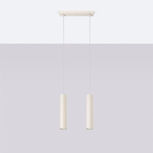 Lampa wisząca Lagos 2 tuby Sollux | Beżowa, nowoczesna