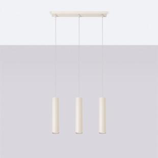 Lampa wisząca 3 tuby Lagos Long 45cm beżowa Sollux - Sklep Sollux