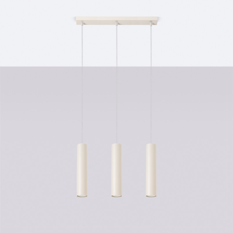 Lampa wisząca 3 tuby Lagos Long 45cm beżowa Sollux - Sklep Sollux