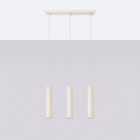 Lampa wisząca 3 tuby Lagos Long 45cm beżowa Sollux - Sklep Sollux