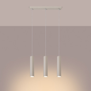 Lampa wisząca 3 tuby Lagos Long 45cm beżowa Sollux - Sklep Sollux