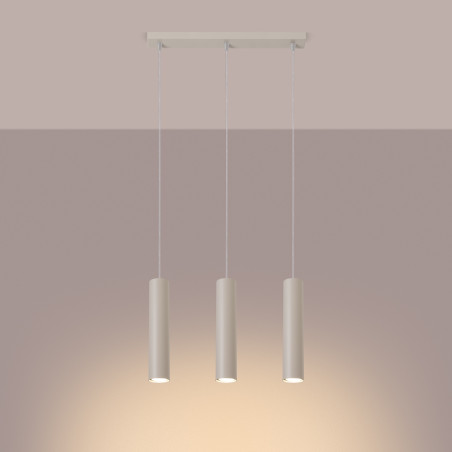 Lampa wisząca 3 tuby Lagos Long 45cm beżowa Sollux - Sklep Sollux