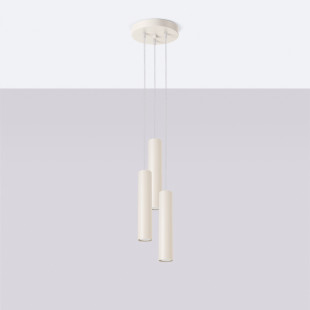 Lampa wisząca Lagos Round Sollux - 3 tuby, beżowa | Sklep z lampami