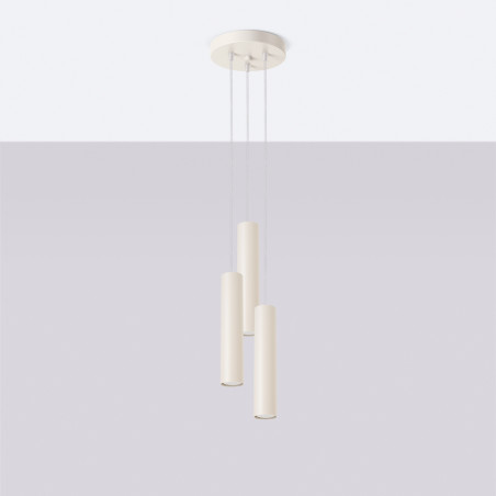 Lampa wisząca Lagos Round Sollux - 3 tuby, beżowa | Sklep z lampami