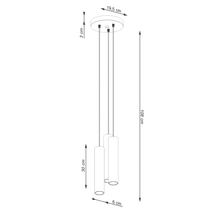 Lampa wisząca Lagos Round Sollux - 3 tuby, beżowa | Sklep z lampami