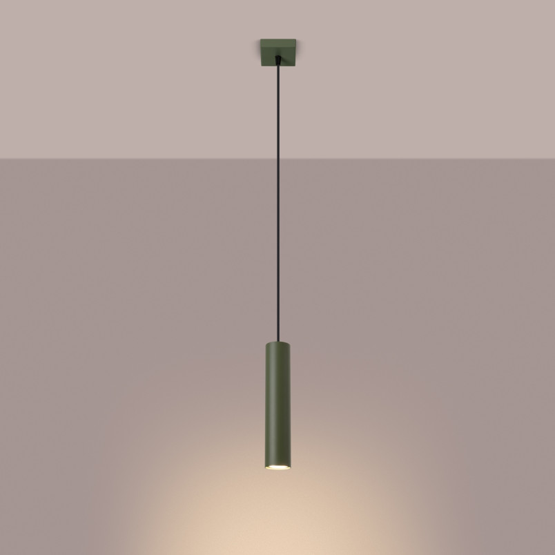 Lampa wisząca Lagos zielona oliwka Sollux - Nowoczesny design