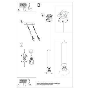 Lampa wisząca Lagos zielona oliwka Sollux - Nowoczesny design