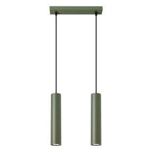 Lampa wisząca LAGOS 2 tuby | Zielony oliwkowy Sollux