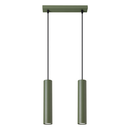 Lampa wisząca LAGOS 2 tuby | Zielony oliwkowy Sollux