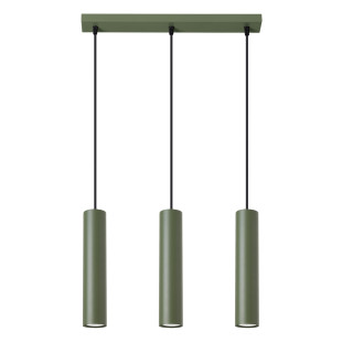 Lampa wisząca 3 tuby Lagos Long zielona - Sollux