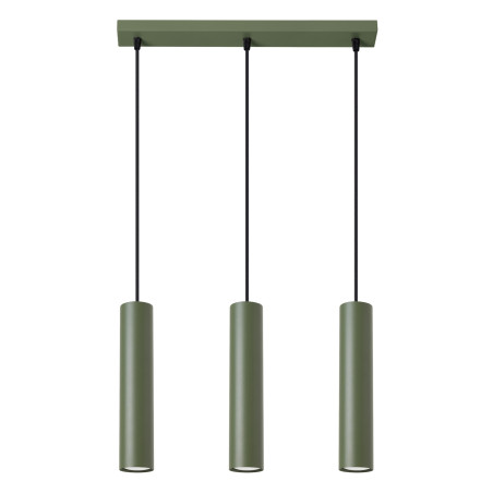 Lampa wisząca 3 tuby Lagos Long zielona - Sollux