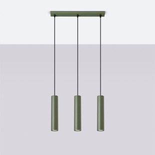 Lampa wisząca 3 tuby Lagos Long zielona - Sollux
