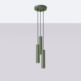 Lampa wisząca LAGOS zielona - 3 tuby Sollux | Sklep z lampami